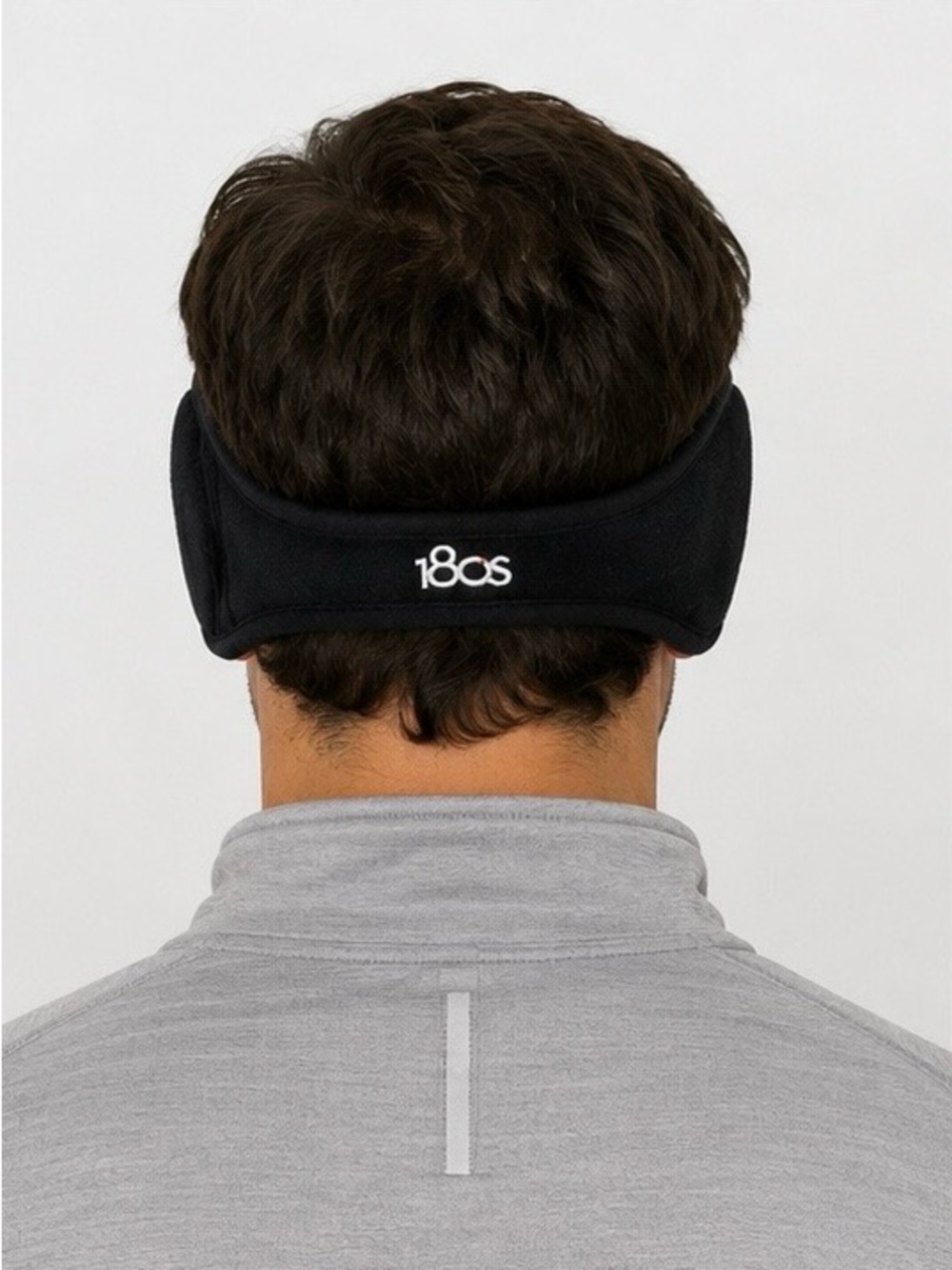 180S Unisex Black Earmuffs Soft Black Fleece Adjustable to Head Size Ear Warmer